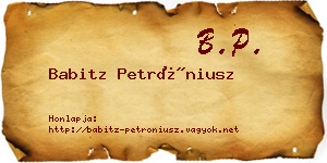 Babitz Petróniusz névjegykártya